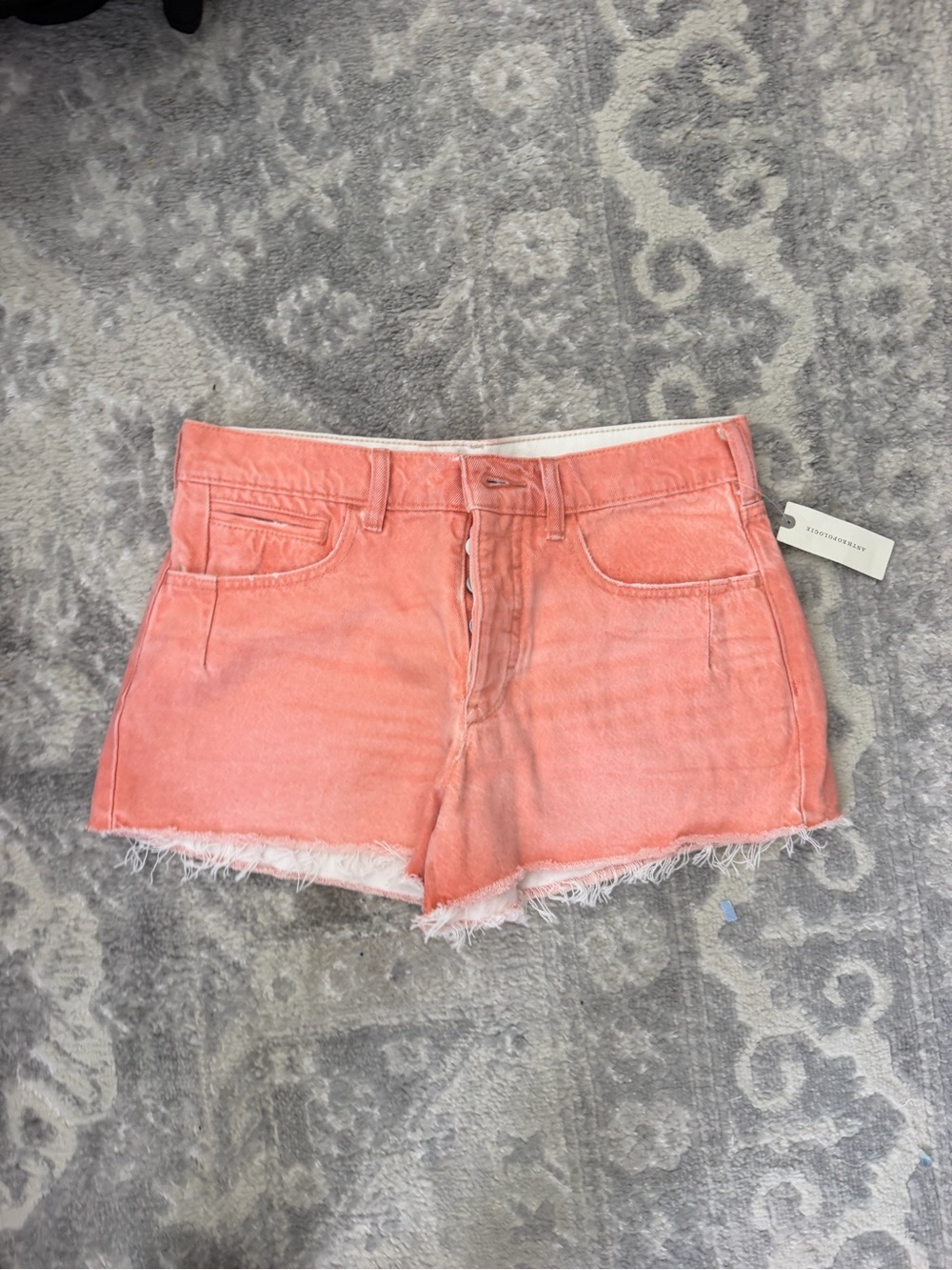Coral Denim Cutoff Shorts - Anthropologie